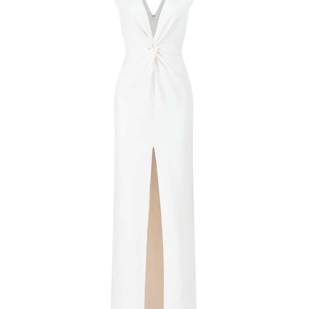 Melanie stretch crepe floor length gown